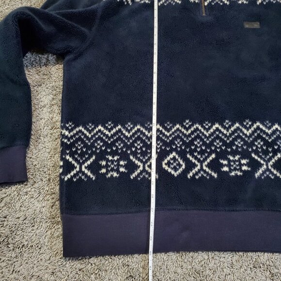 Vintage 90s Polo Ralph Lauren Navy Blue 1/4 Zip Fleece Winter Sweater - XL - Picture 6 of 8